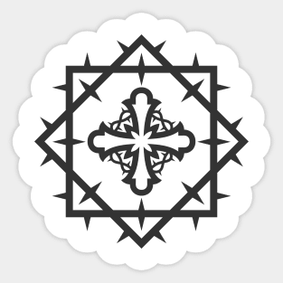 Stylized cross inside a crown of thorns Sticker